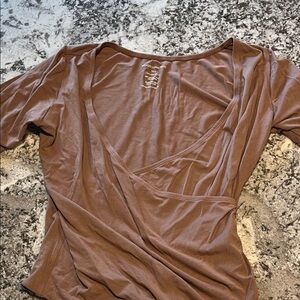 Lightweight Brown Faux-Wrap Women's Camisole